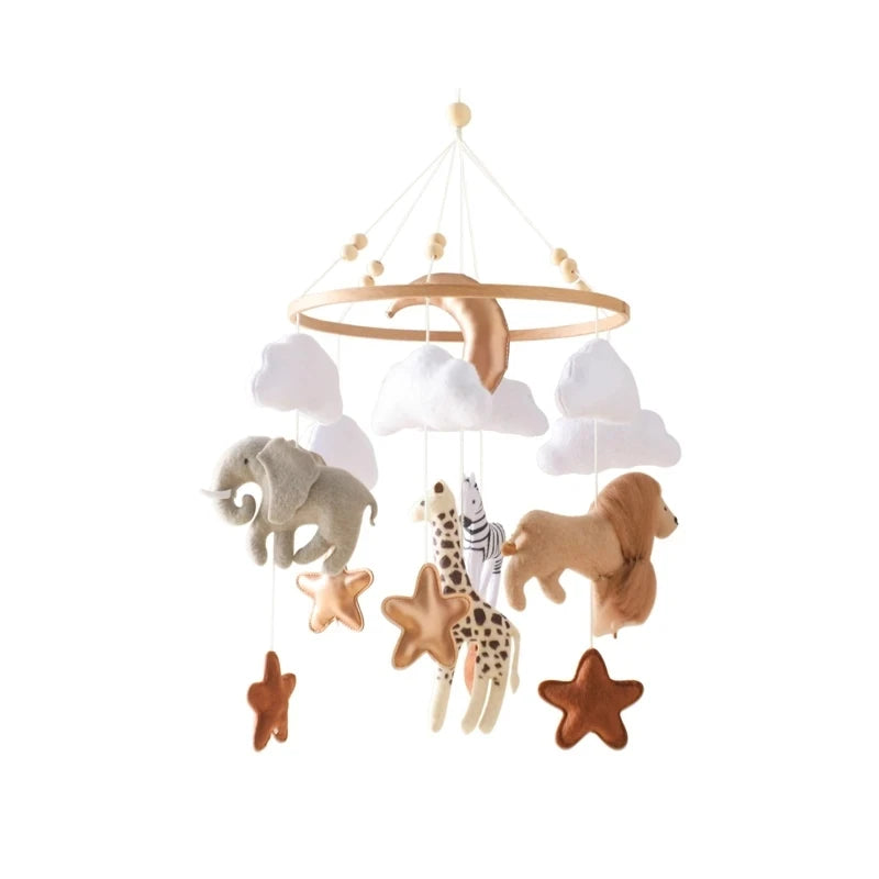 Baby Rattle Toy Bed Bell Bracket Wooden Mobile 0-12 Months Newborn Crochet Bed Bell Hanging Toys Holder Bracket Infant Crib Gift Purest Peak